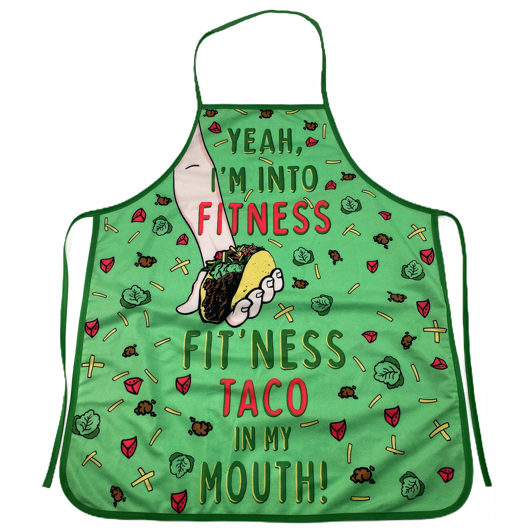 Funny Green Fitness Taco Apron Nerdy Cinco De Mayo Food Fitness Tee