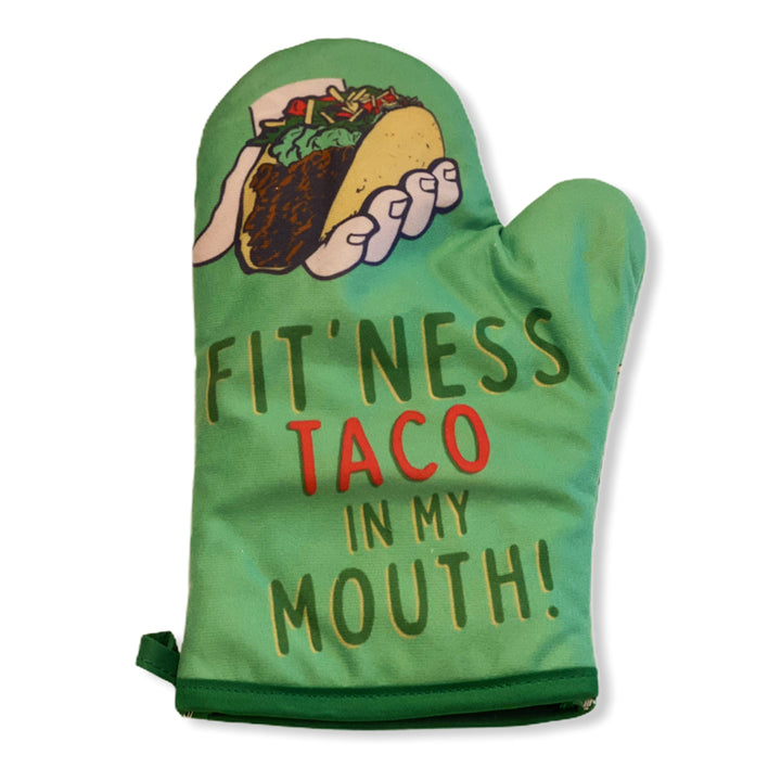 Funny Green Fitness Taco Oven Mitt Nerdy Cinco De Mayo Food Fitness Tee
