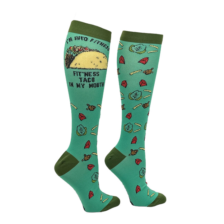 Funny Fitness Taco Im Into Fitness Taco In My Mouth Nerdy Food Fitness Tee