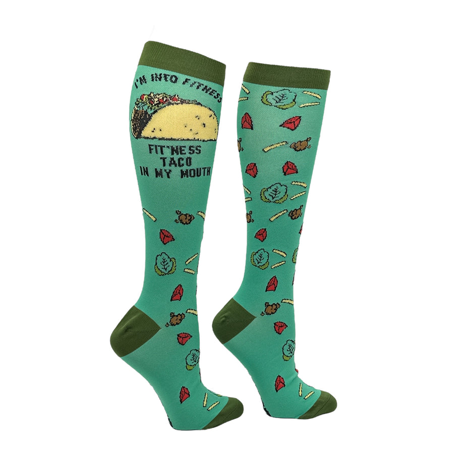 Funny Fitness Taco Im Into Fitness Taco In My Mouth Nerdy Food Fitness Tee