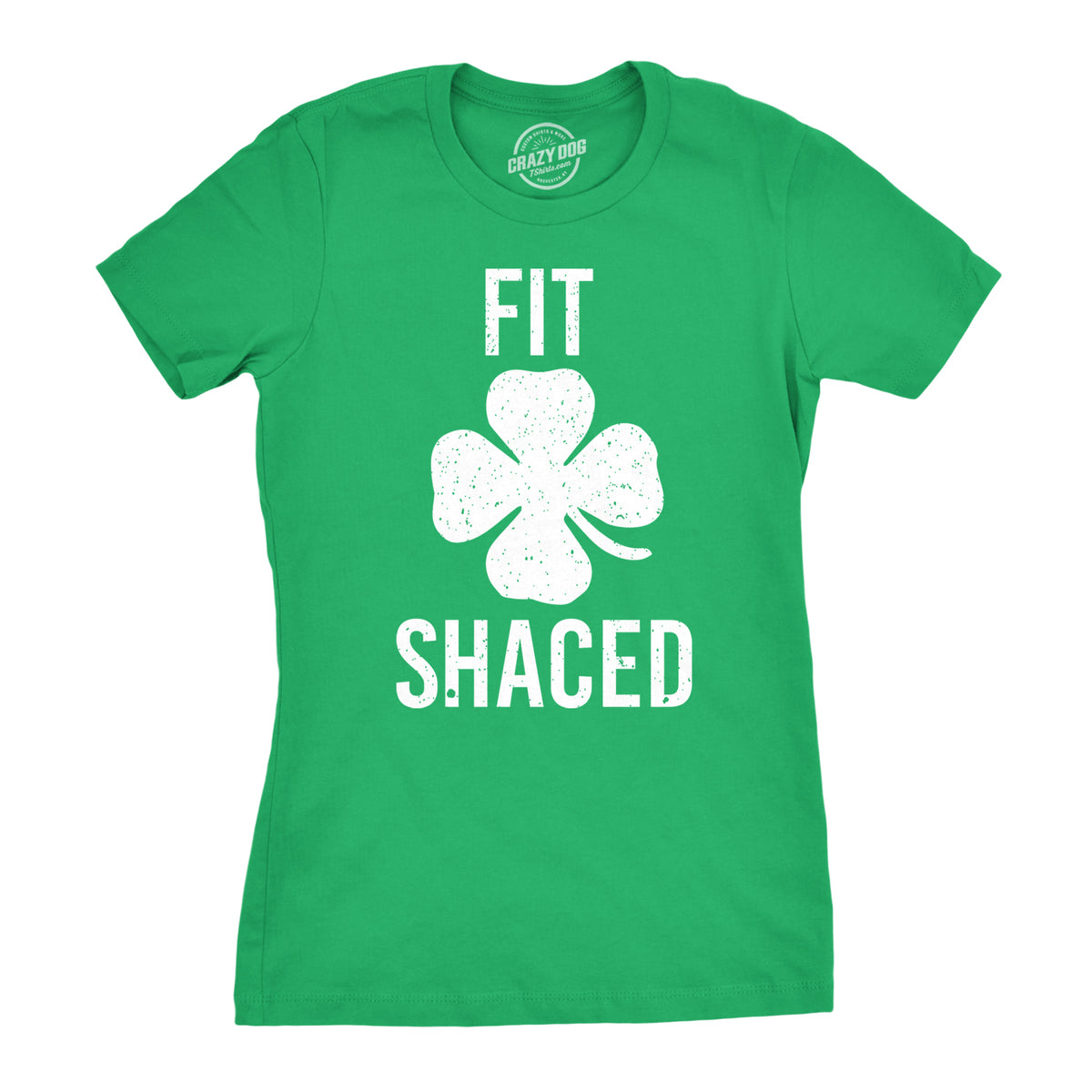 Funny Green Fit Shaced Womens T Shirt Nerdy Saint Patrick&#39;s Day Beer Drinking Tee