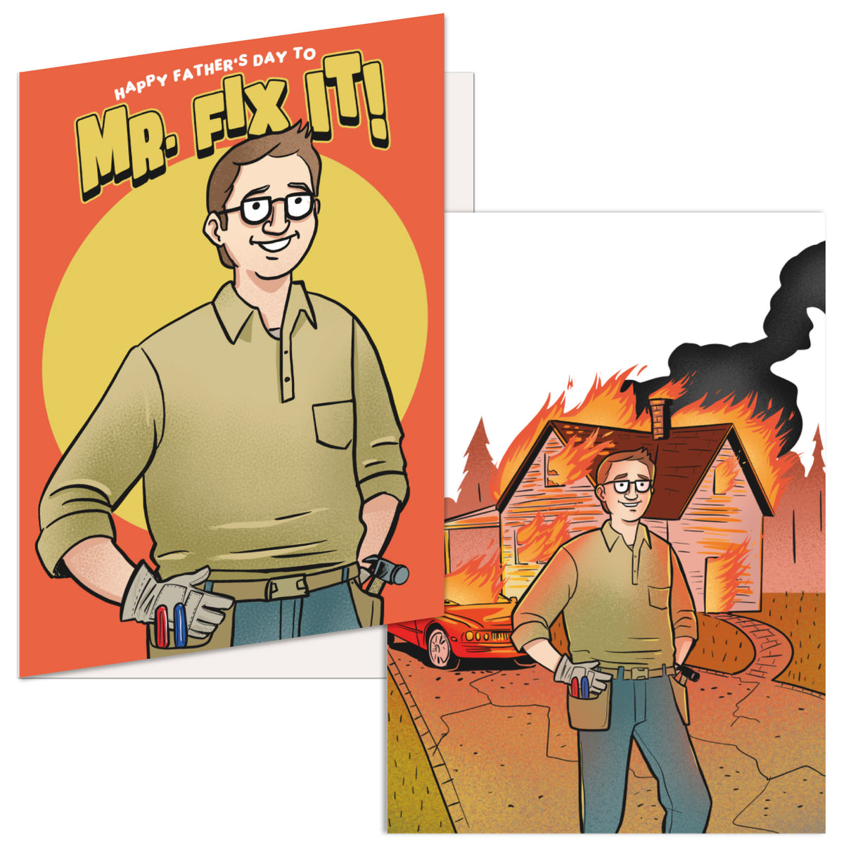 Funny Mr Fix It Father&#39;s Day Cards Nerdy Father&#39;s Day Tee