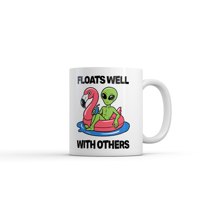 Funny White Floats Well With Others Coffee Mug Nerdy Vacation Tee