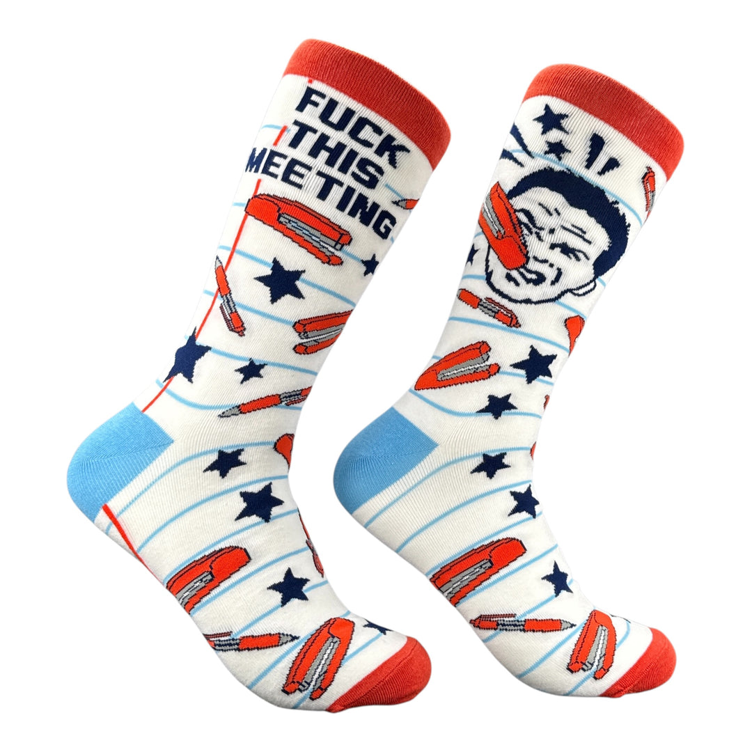 Funny Multi - Fuck This Meeting Fuck This Meeting Sock Nerdy office Tee