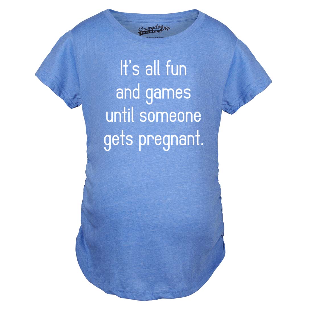 Funny Heather Light Blue Fun And Games Maternity T Shirt Nerdy Tee