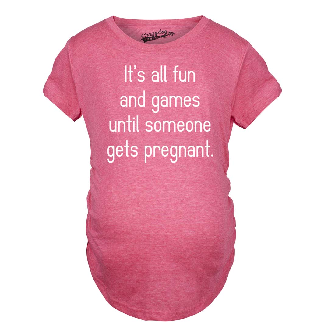 Funny Pink Fun And Games Maternity T Shirt Nerdy Tee