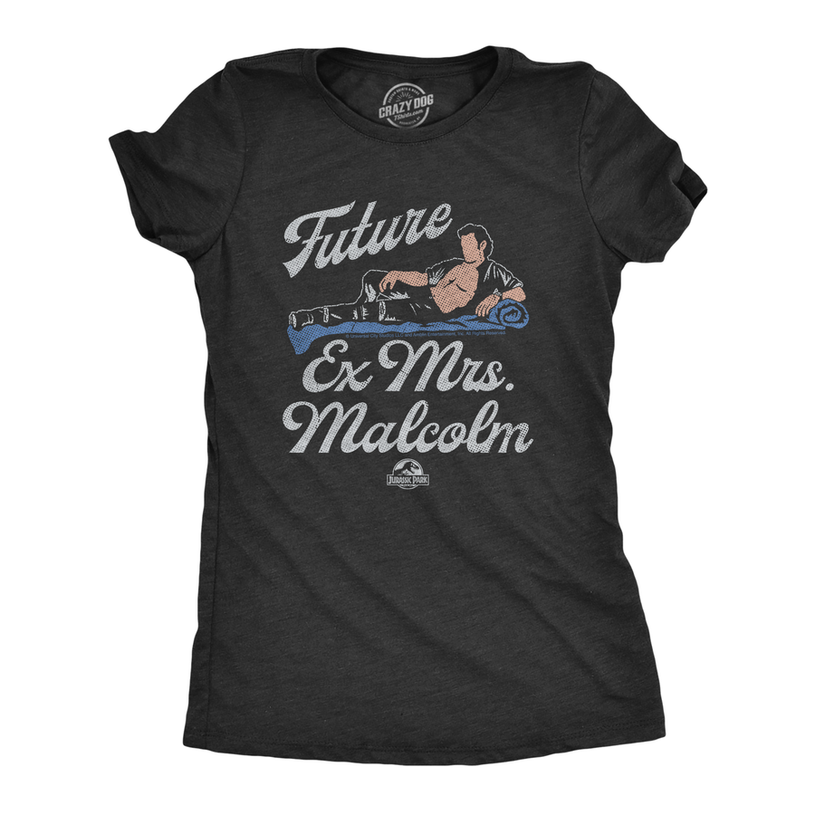 Funny Heather Black - Future Ex Mrs Malcolm Future Ex Mrs Malcolm Womens T Shirt Nerdy TV & Movies Dinosaur retro Tee