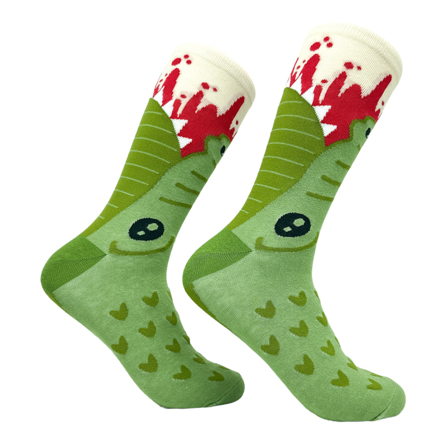 Funny Alligator Men's Alligator Bite Sock Nerdy Animal Sarcastic Tee