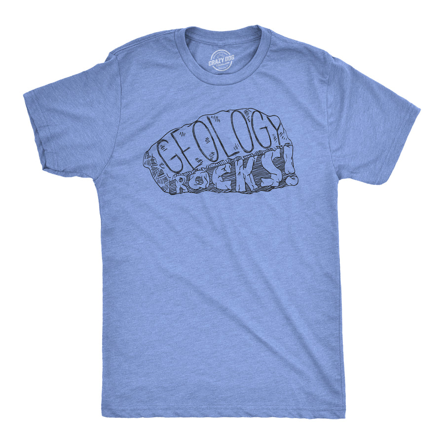 Funny Heather Light Blue Geology Rocks Mens T Shirt Nerdy Science Tee