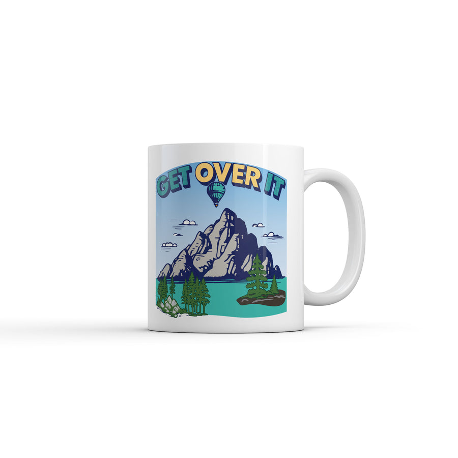 Funny White Get Over It Coffee Mug Nerdy Sarcastic Tee