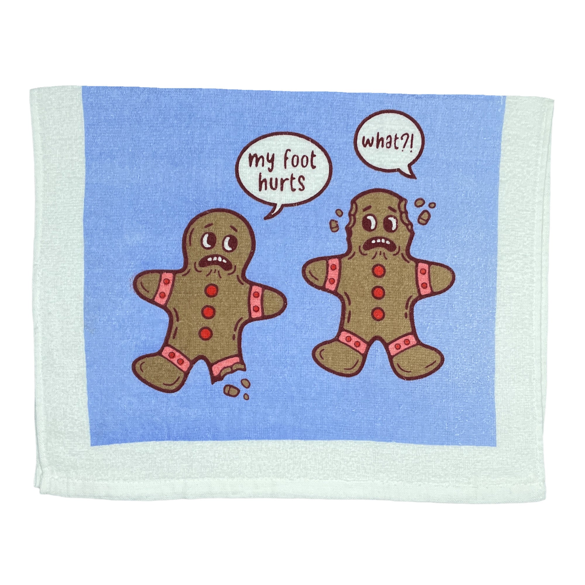 Funny Gingerbread Foot Hurts Gingerbread Foot Hurts Tea Towel Nerdy Christmas Food Tee