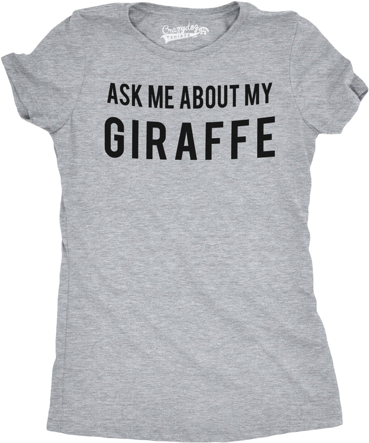 Funny Light Heather Grey Womens T Shirt Nerdy Animal Flip Tee