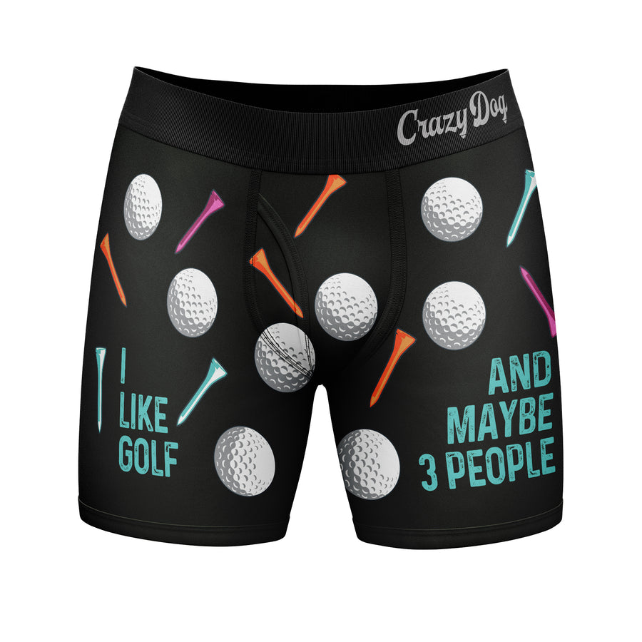 Funny Black I Like Golf And Maybe 3 People Nerdy Golf Sarcastic introvert Tee