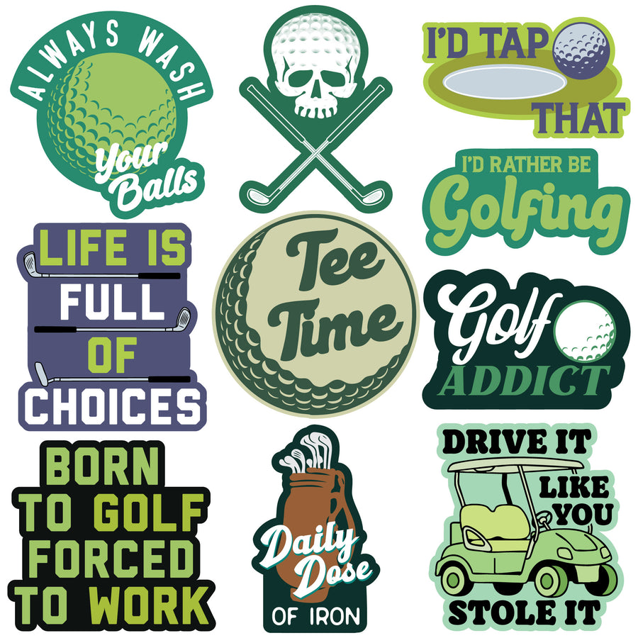Funny Multi - Golf Golf Stickers Nerdy golf Tee