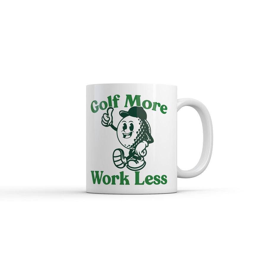 Funny White Golf More Work Less Coffee Mug Nerdy Golf Office sarcastic Tee