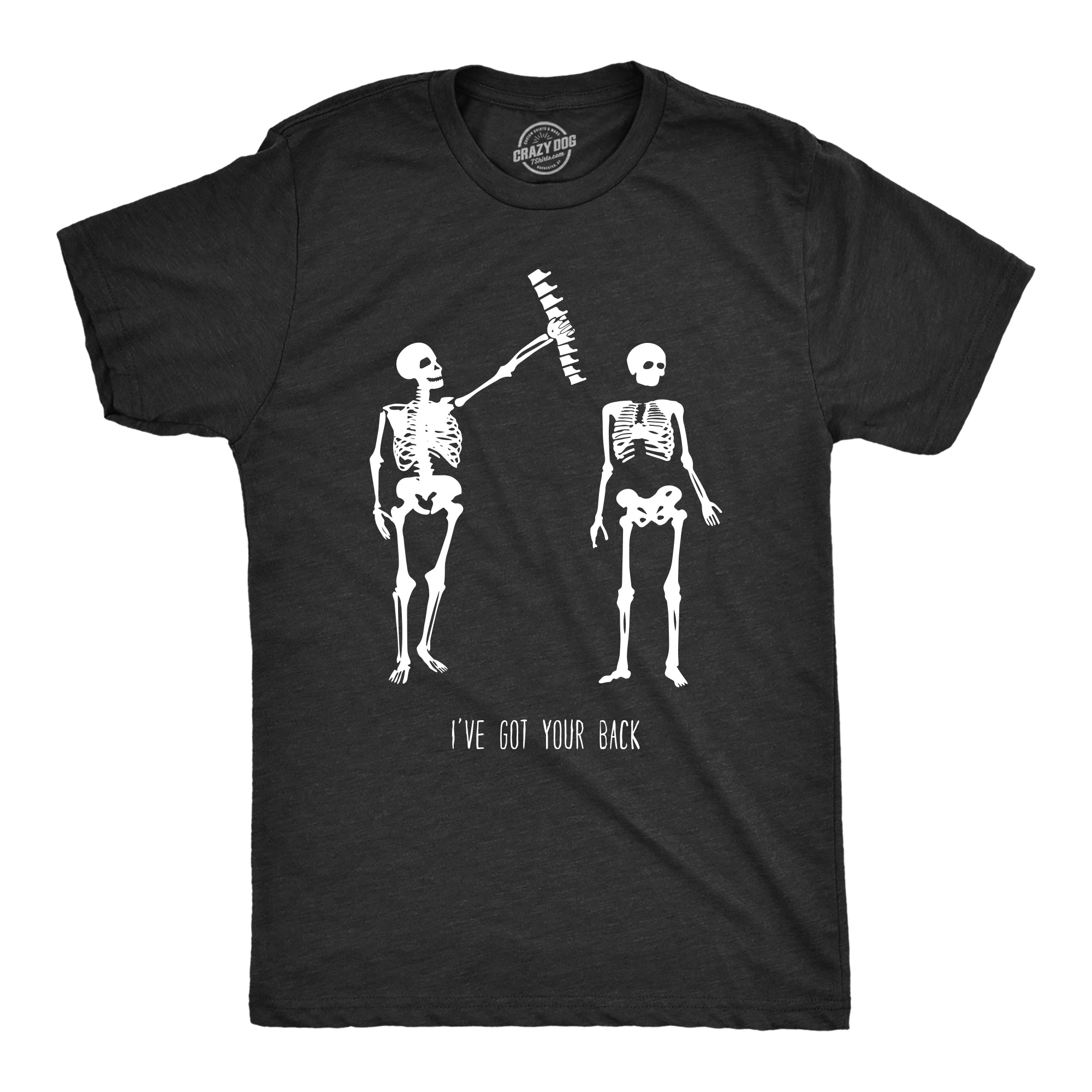 Funny Black Got Your Back Skeleton Mens T Shirt Nerdy Halloween Tee