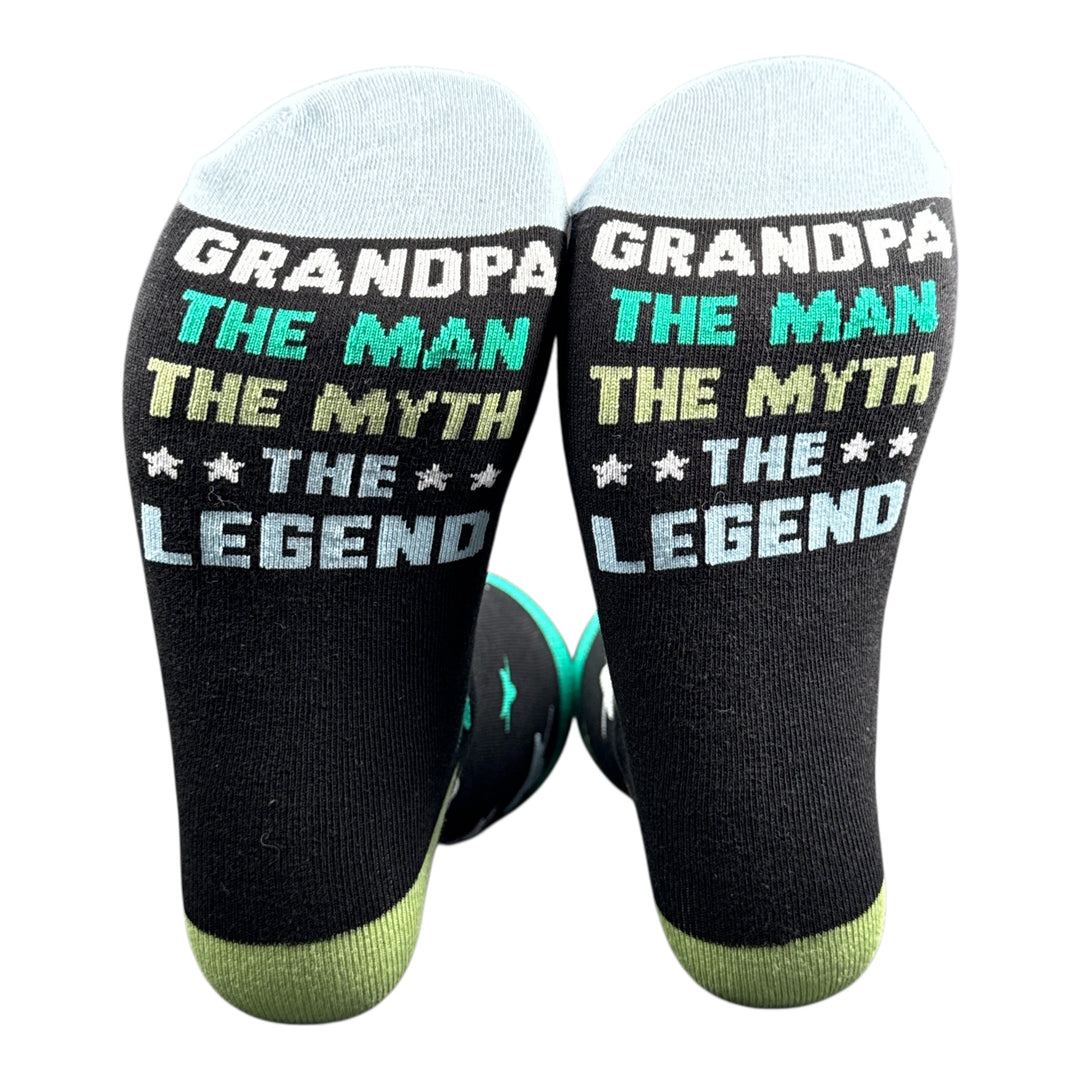 Funny Multi - Grandpa Man Myth Legend Grandpa The Man The Myth The Legend Sock Nerdy Father's Day Grandfather Tee