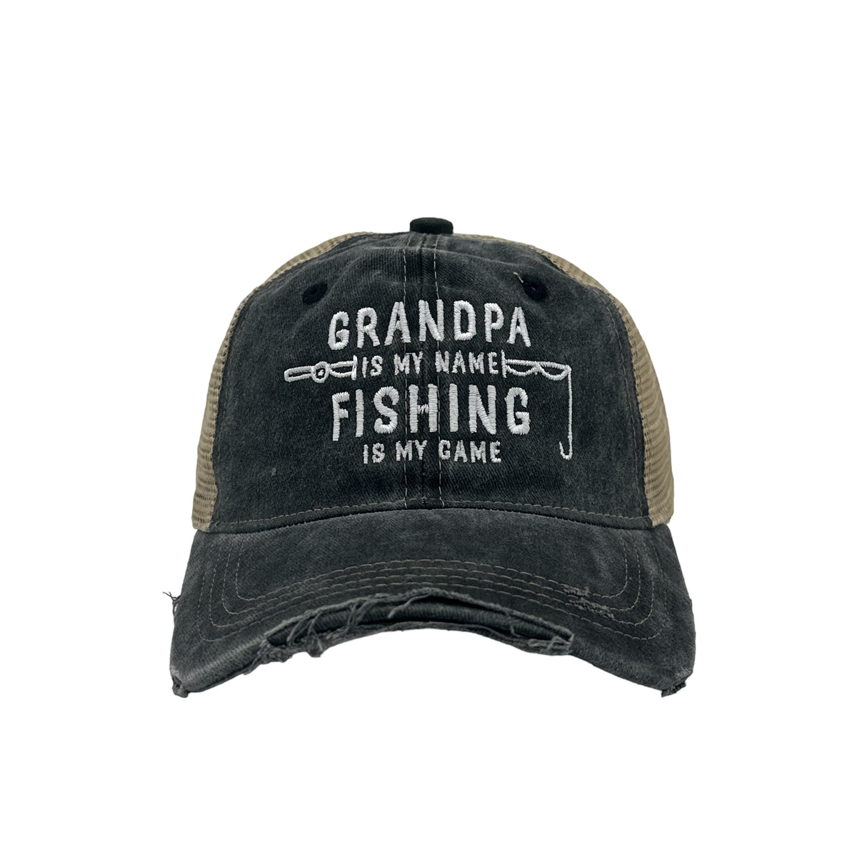 Funny Trucker Black - Grandpa Name Fishing Grandpa Is My Name Fishing Is My Game Nerdy Fishing grandfather Tee