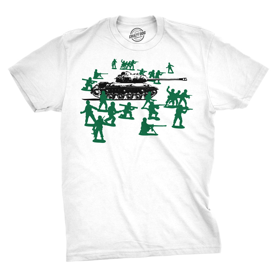 Funny White Green Army Men Mens T Shirt Nerdy Retro Tee