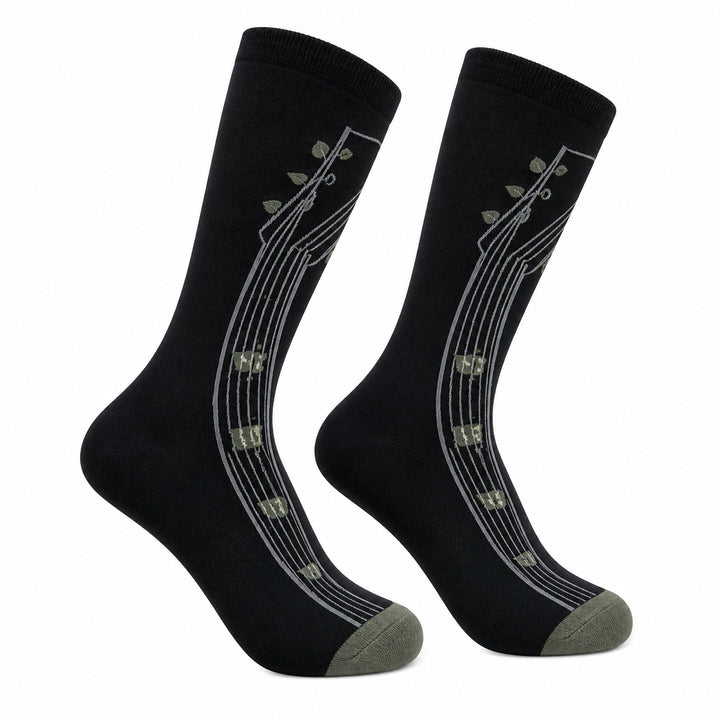 Funny Black - Guitar Men's Guitar Sock Nerdy music Tee
