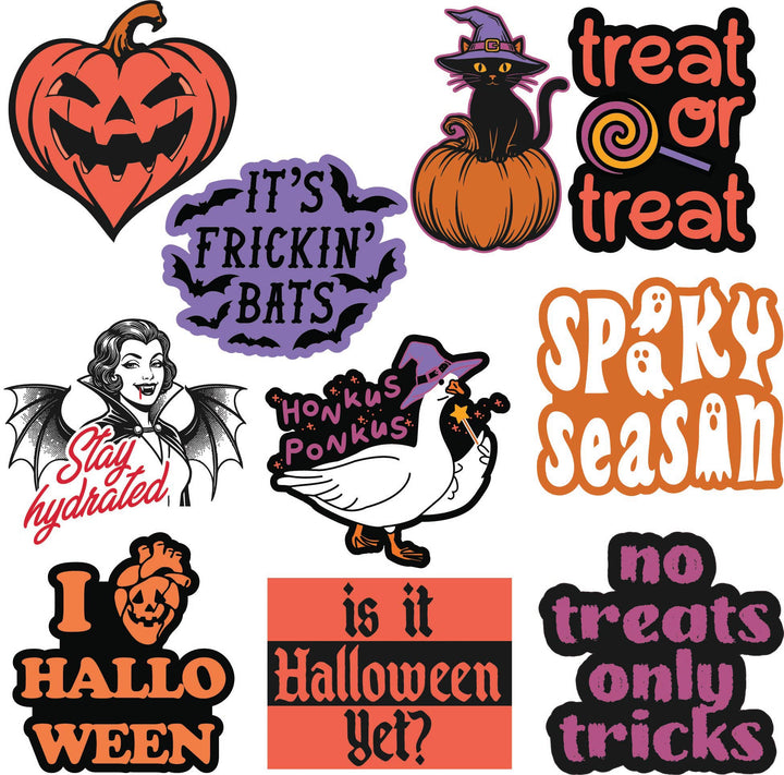 Funny Multi Halloween Stickers Nerdy Halloween Tee