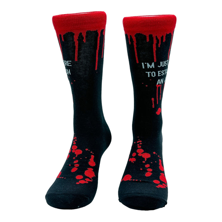 Men's Im Just Here To Establish An Alibi Socks