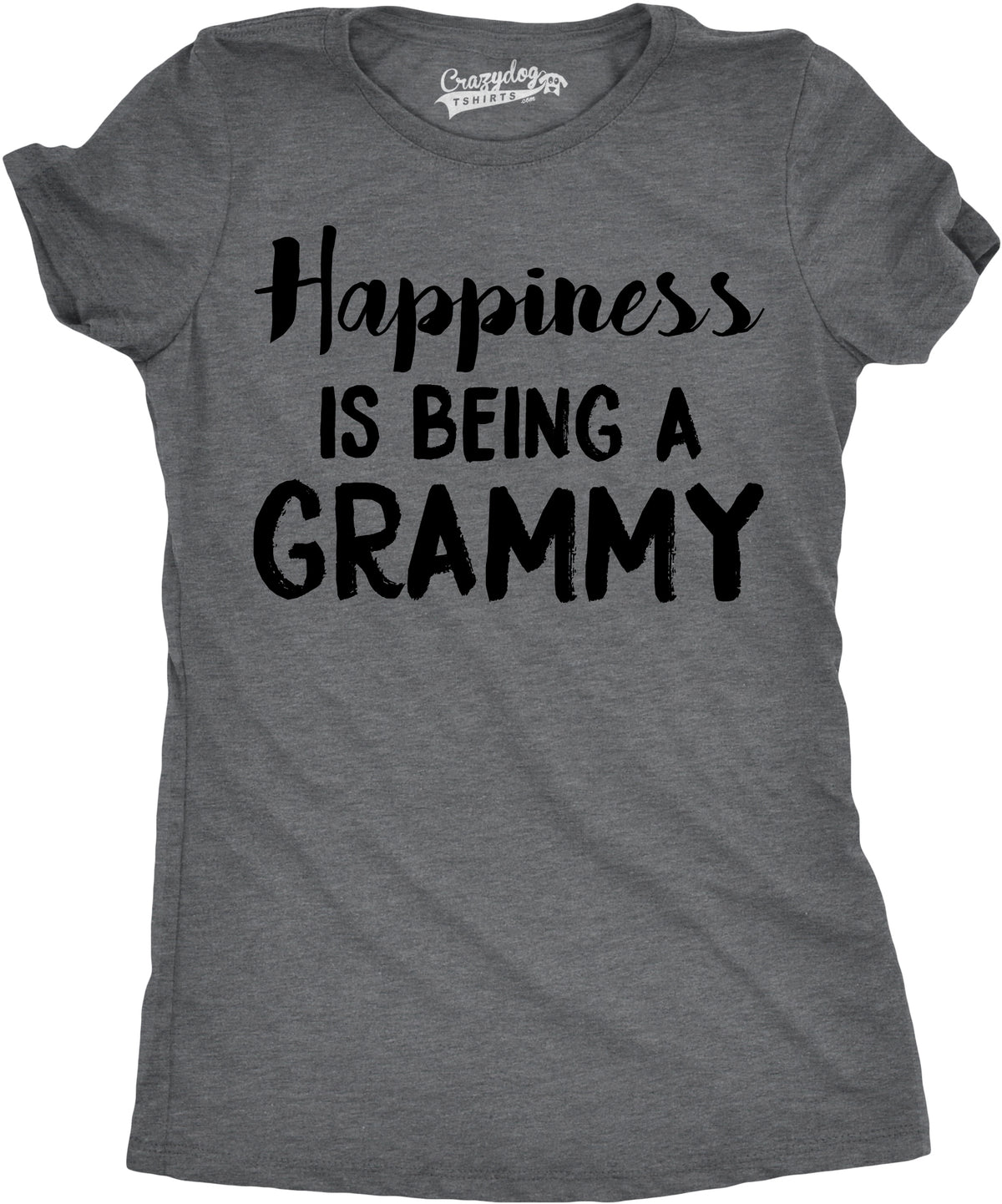 Funny Dark Heather Grey Happiness Is Being A Grammy Womens T Shirt Nerdy Mother&#39;s Day Grandmother Tee