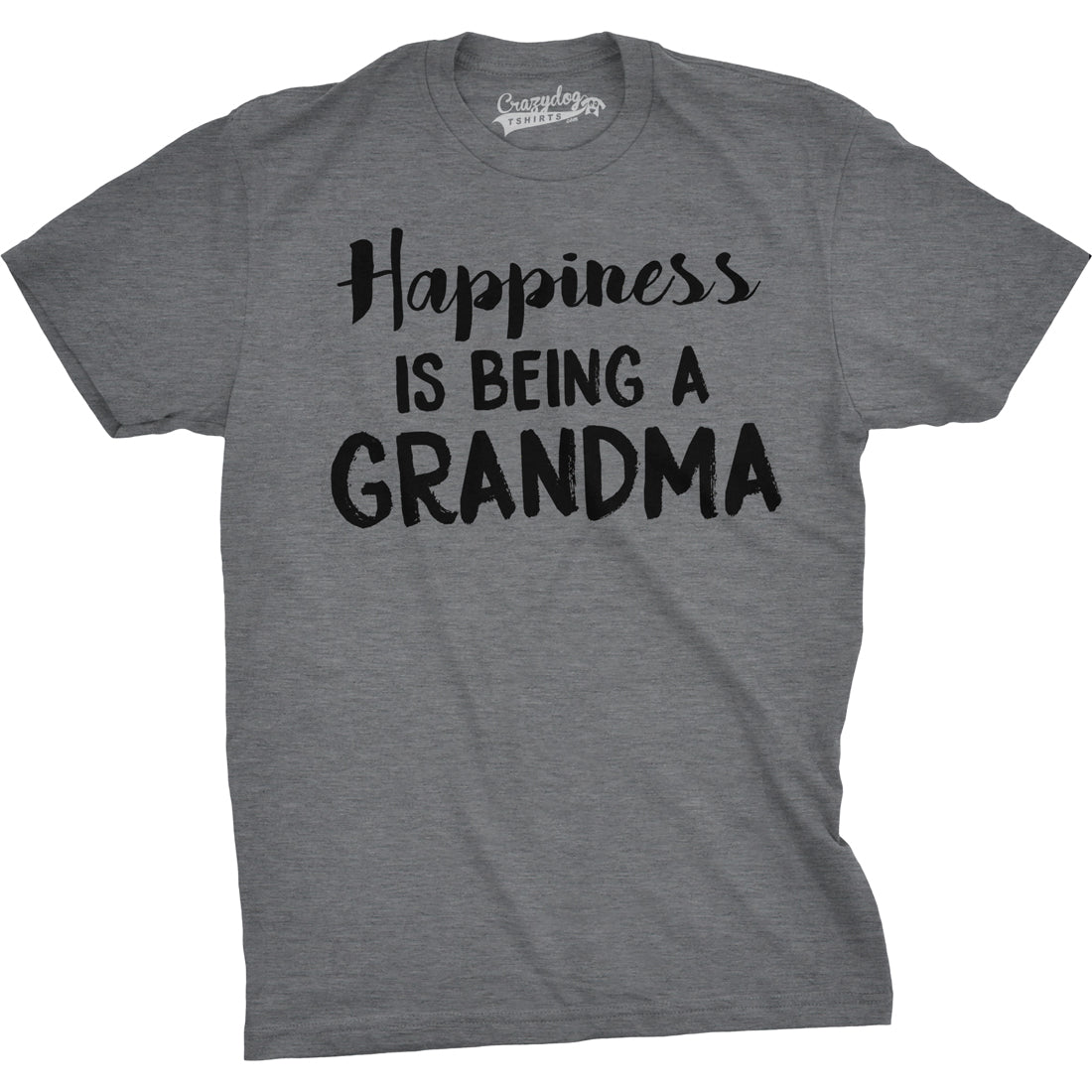 Funny Dark Heather Grey Happiness is Being a Grandma Mens T Shirt Nerdy Mother&#39;s Day Grandmother Tee