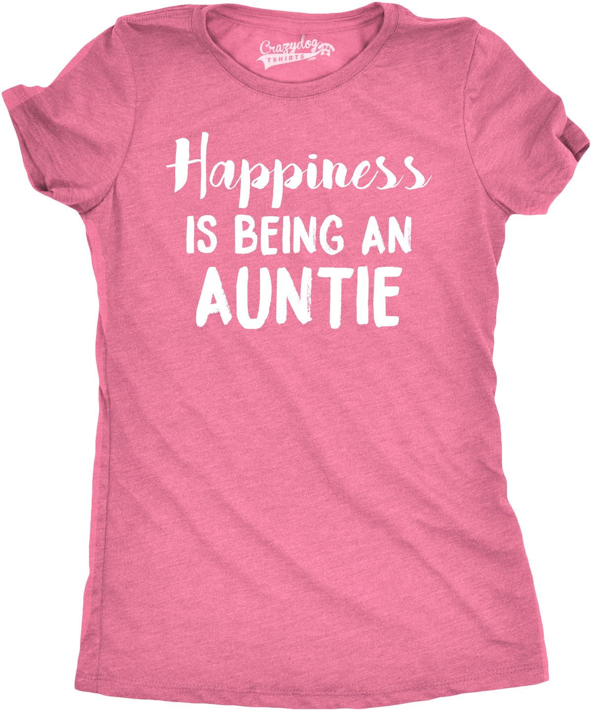Funny Pink Happiness is Being an Auntie Womens T Shirt Nerdy Aunt Tee