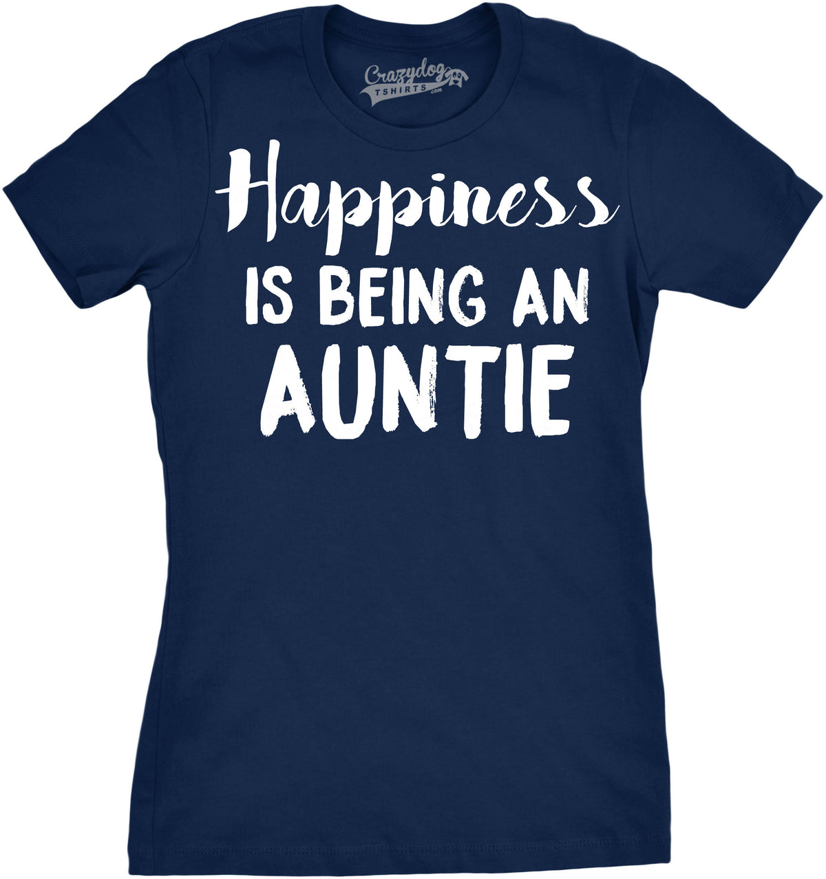 Funny Navy Happiness is Being an Auntie Womens T Shirt Nerdy Aunt Tee