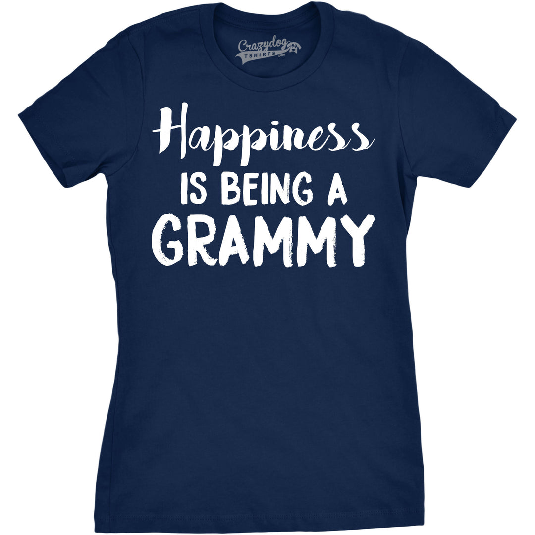 Funny Navy Happiness Is Being A Grammy Womens T Shirt Nerdy Mother's Day Grandmother Tee