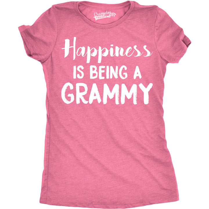 Funny Pink Happiness Is Being A Grammy Womens T Shirt Nerdy Mother's Day Grandmother Tee