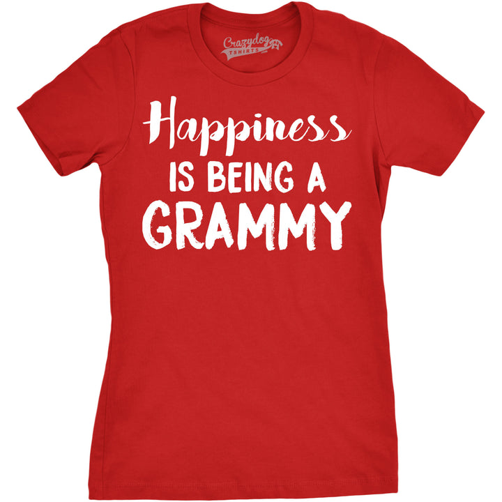 Funny Red Happiness Is Being A Grammy Womens T Shirt Nerdy Mother's Day Grandmother Tee