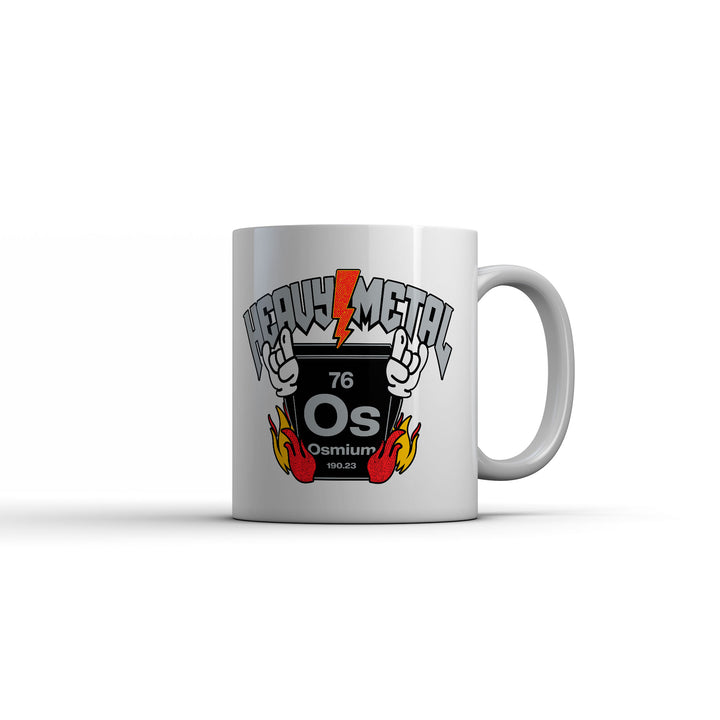 Funny White Heavy Metal Element Coffee Mug Nerdy science music Tee