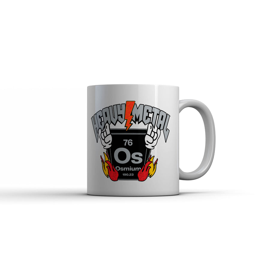 Funny White Heavy Metal Element Coffee Mug Nerdy science music Tee