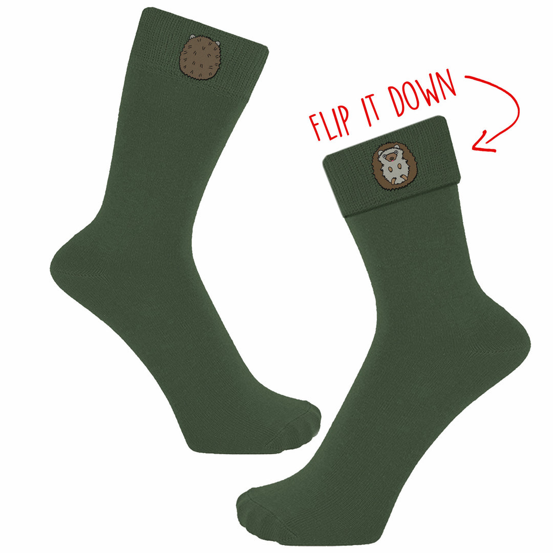 Womens Hedgehog Flip Socks