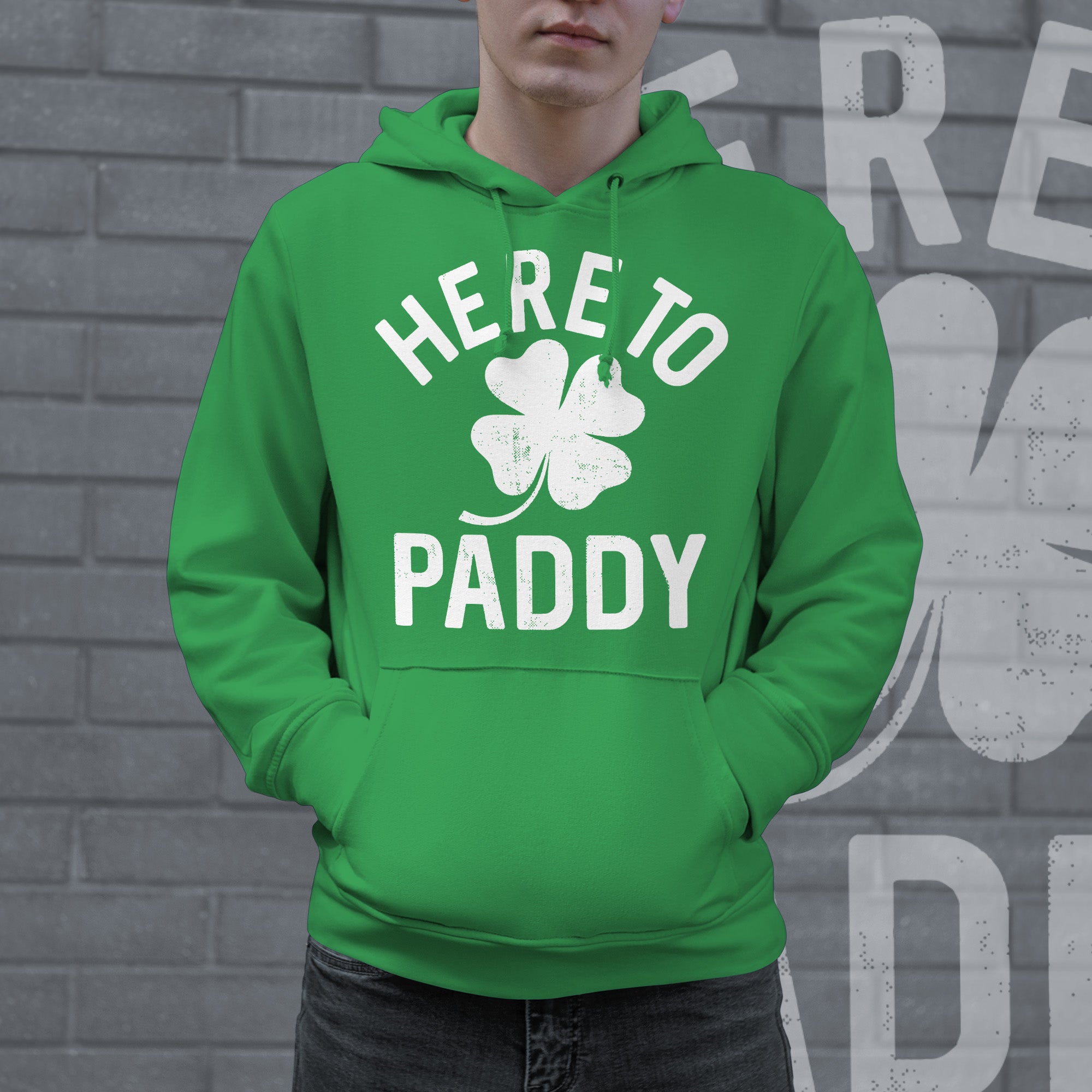 Funny Green Here To Paddy Hoodie Nerdy Saint Patrick's Day Tee