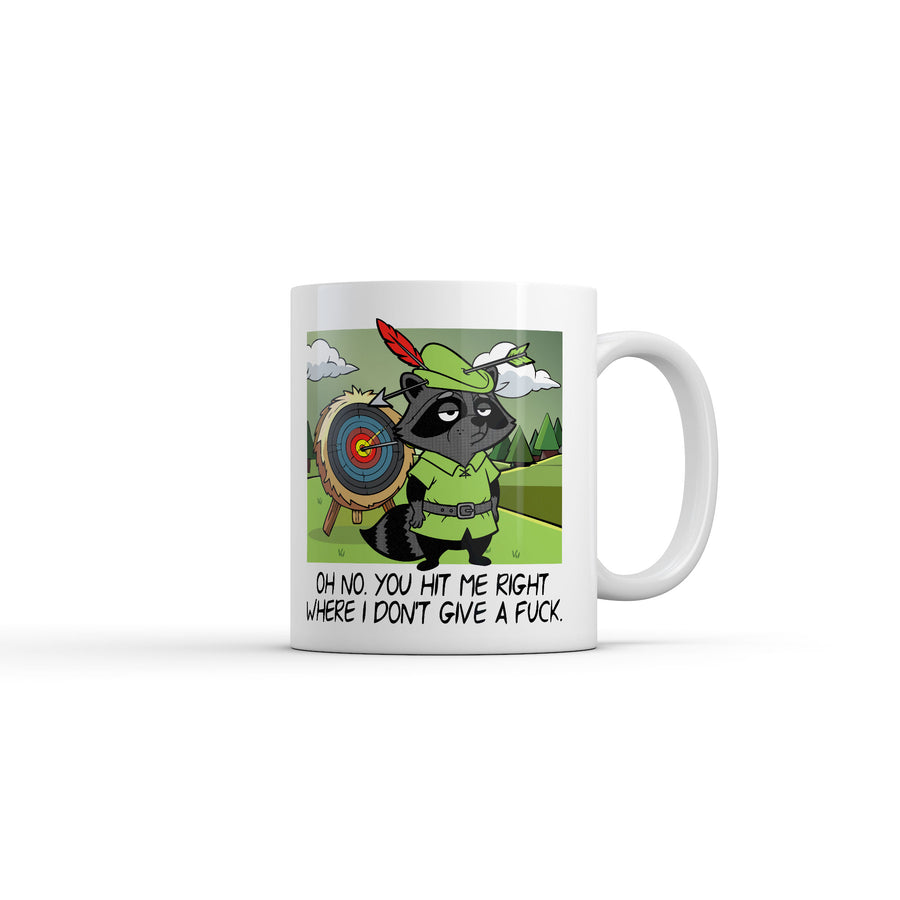 Funny White Oh No You Hit Me Right Where I Dont Give A Fuck Coffee Mug Nerdy offensive Tee