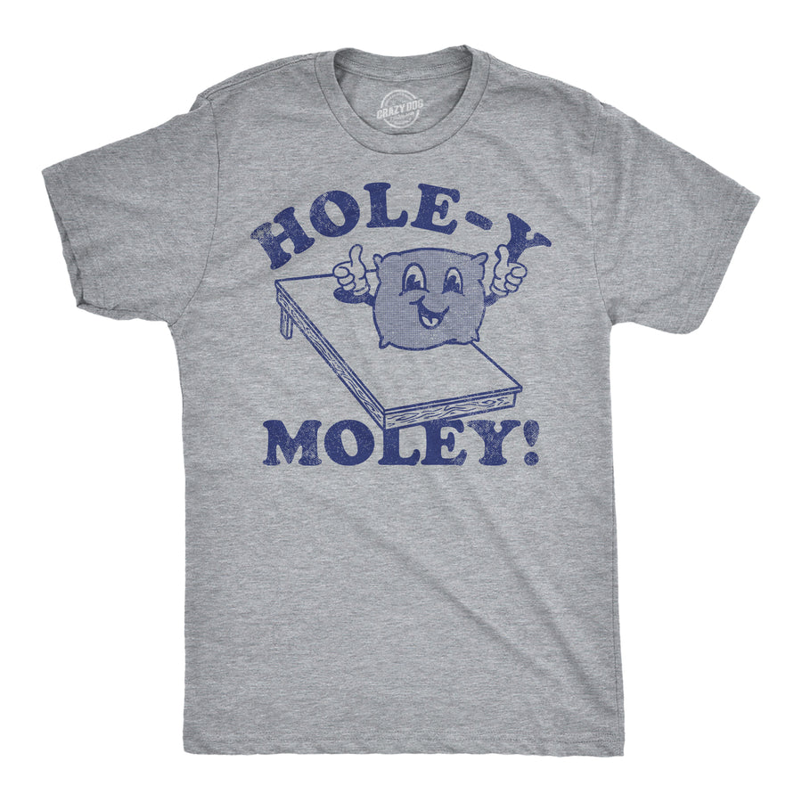 Funny Light Heather Grey - Holey Moley Holey Moley Mens T Shirt Nerdy sarcastic Tee