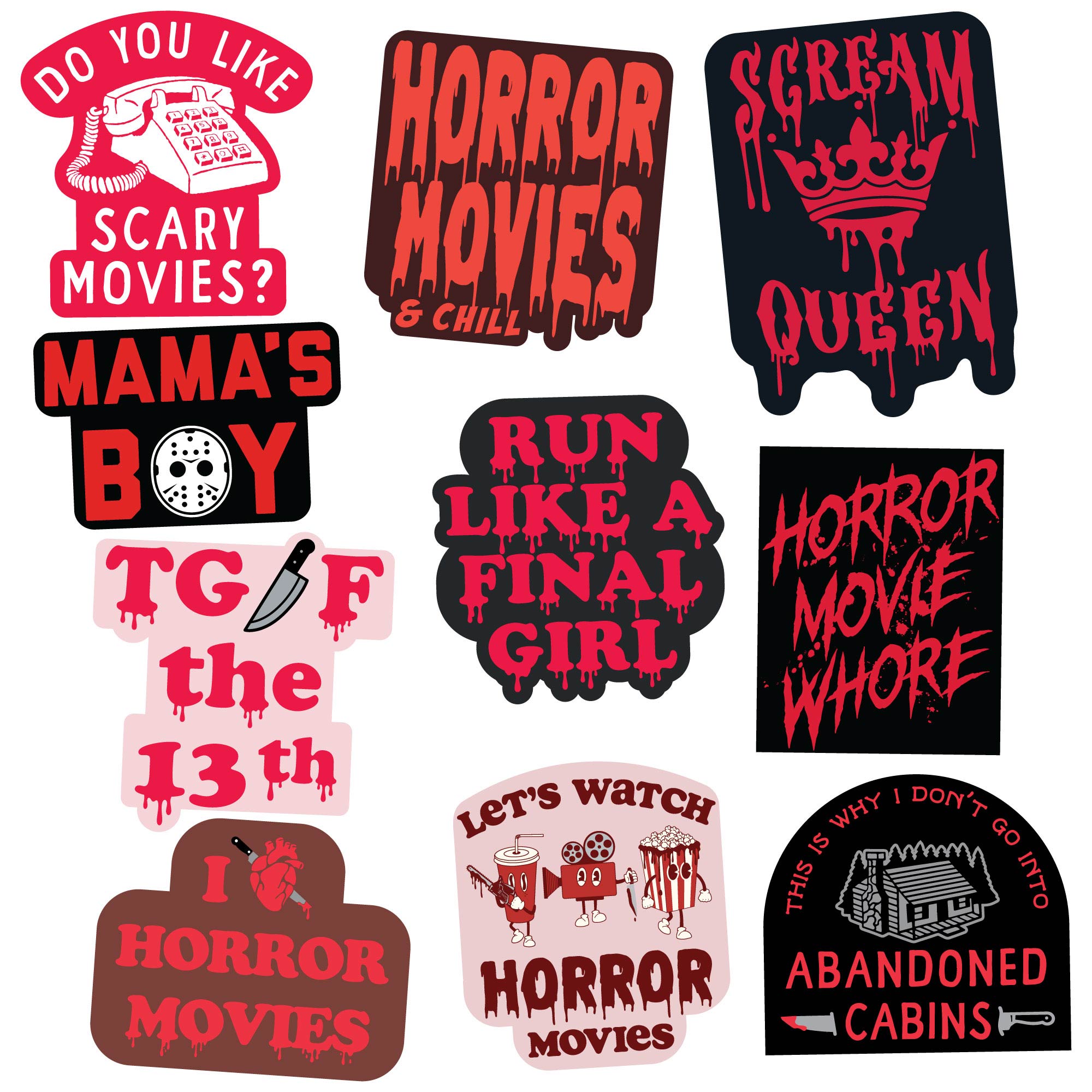 Horror Stickers – Crazy Dog T-Shirts