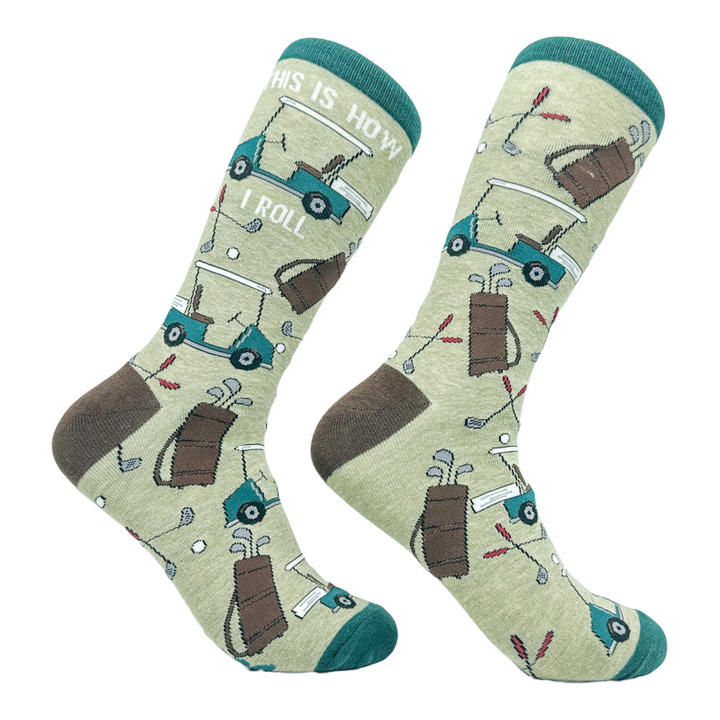 Funny Multi - ROLL Men's This Is How I Roll Sock Nerdy Golf Tee