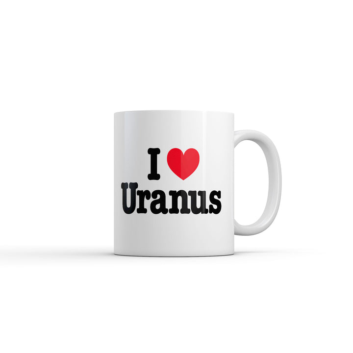 Funny White I Heart Uranus Coffee Mug Nerdy space offensive Tee