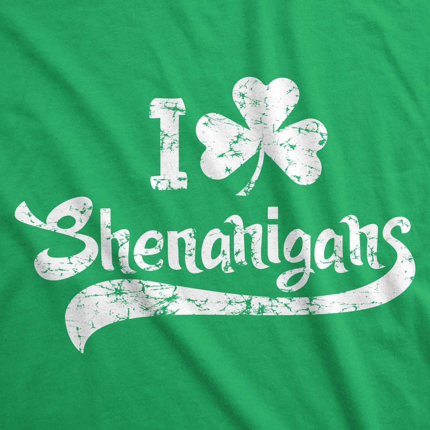 Funny Green I Clover Shenanigans Womens T Shirt Nerdy Saint Patrick's Day Drinking Tee