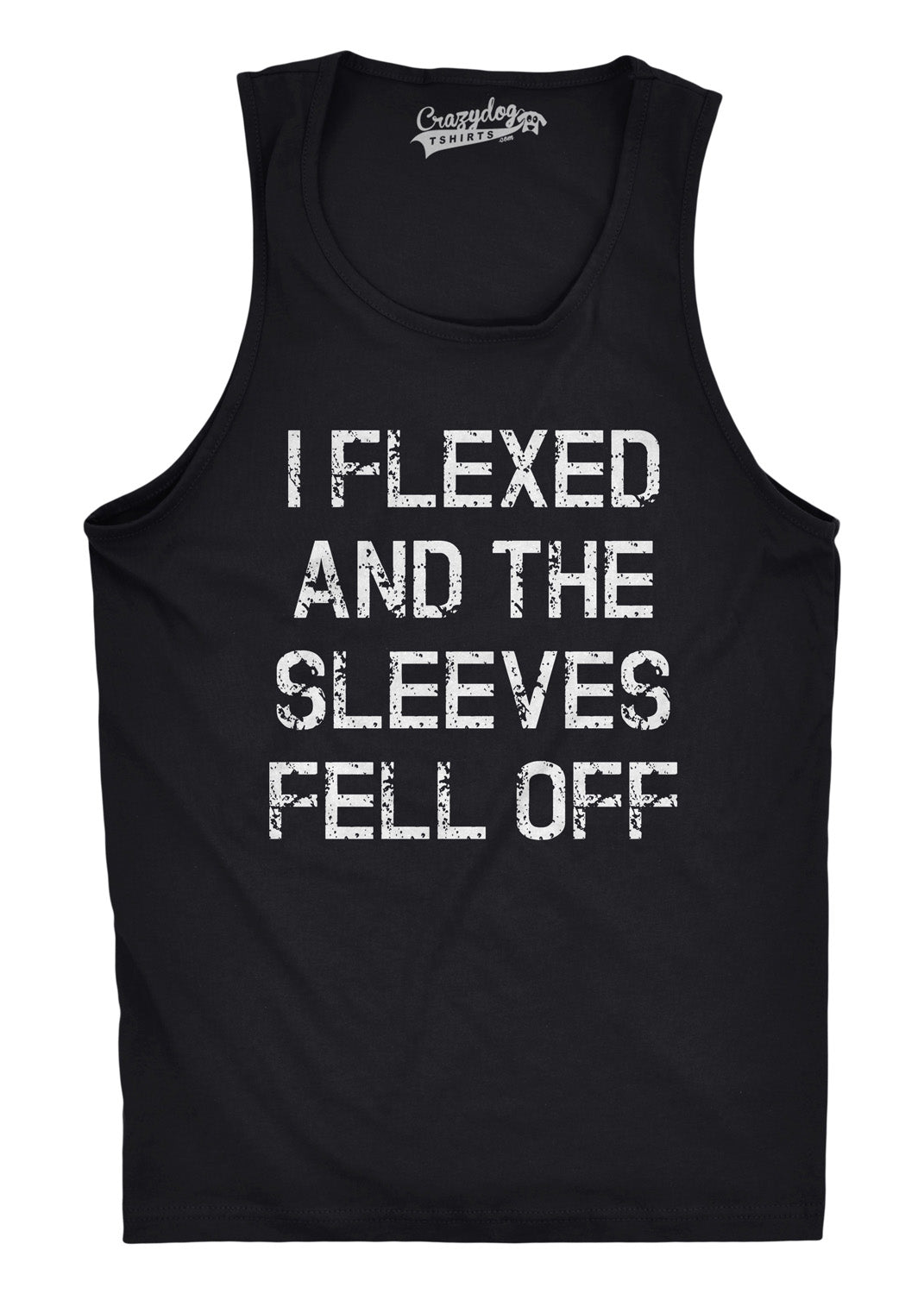 Funny Black I Flexed And The Sleeves Fell Off Mens Tank Top Nerdy Fitness Tee