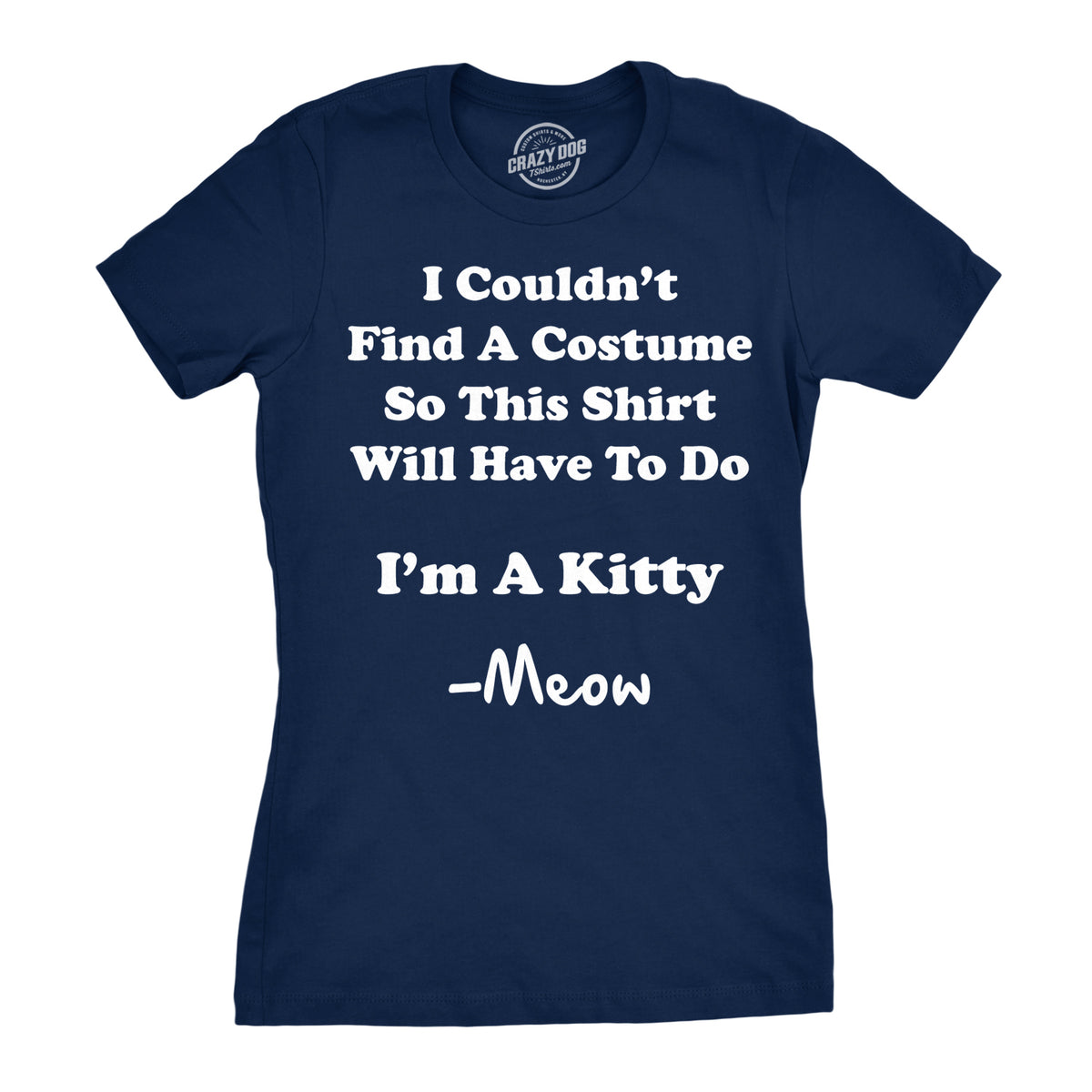 Funny Heather Navy Womens T Shirt Nerdy Halloween Cat Tee
