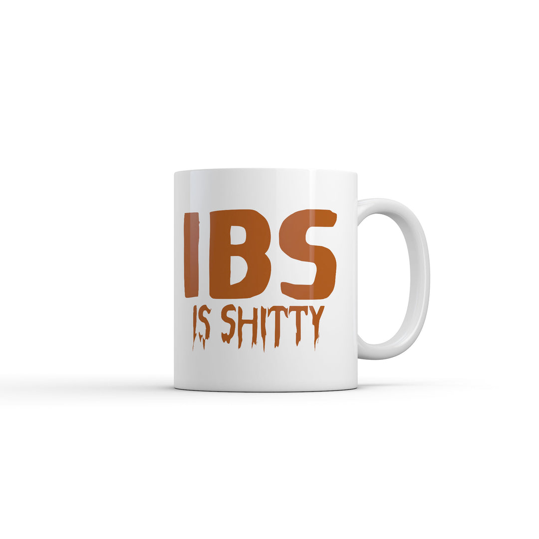 Funny White IBS Is Shitty Coffee Mug Nerdy toilet Tee