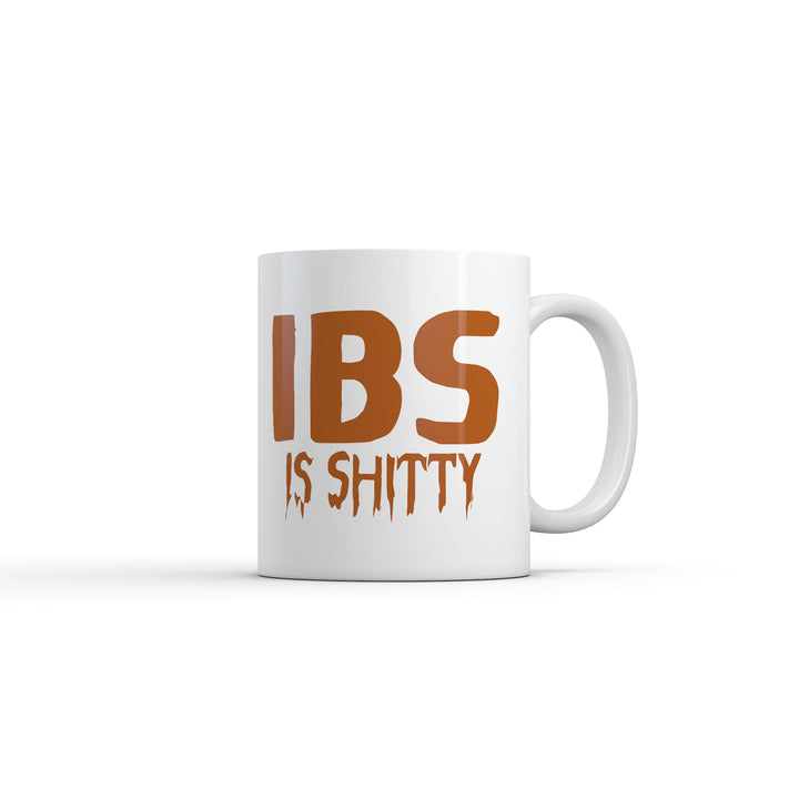 Funny White IBS Is Shitty Coffee Mug Nerdy toilet Tee