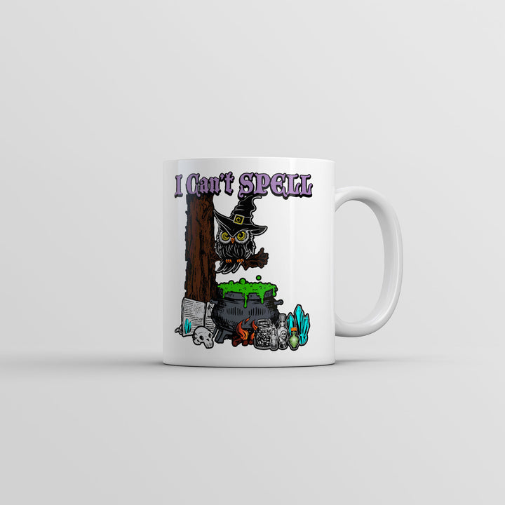Funny White I Cant Spell Coffee Mug Nerdy Halloween sarcastic Tee