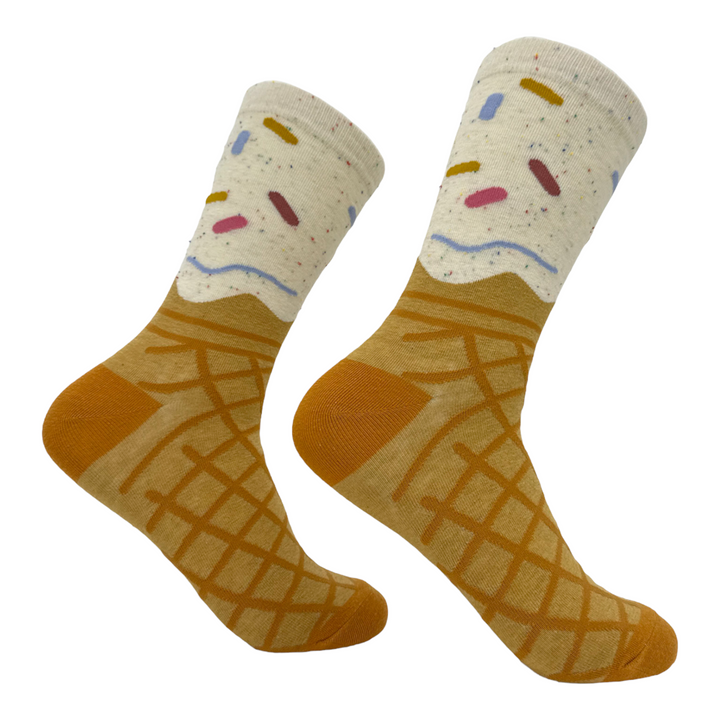 Funny Multi - CONE Women's Ice Cream Cone Sock Nerdy Food Tee
