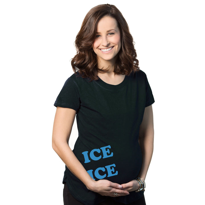 Funny Ice Ice Baby Maternity T Shirt Nerdy Music Tee